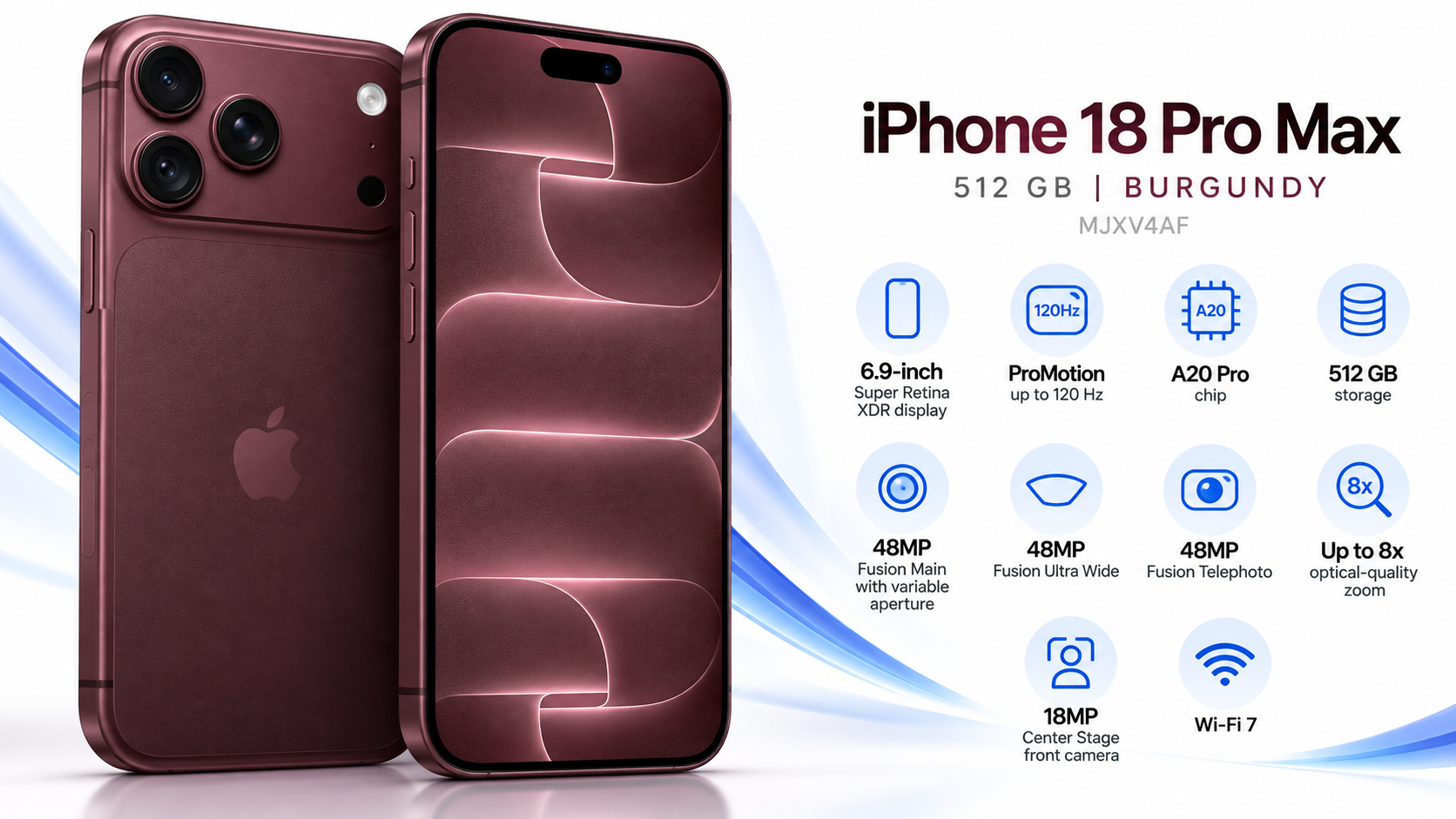 Apple iPhone 18 Pro Max 512GB Burgundy Overview