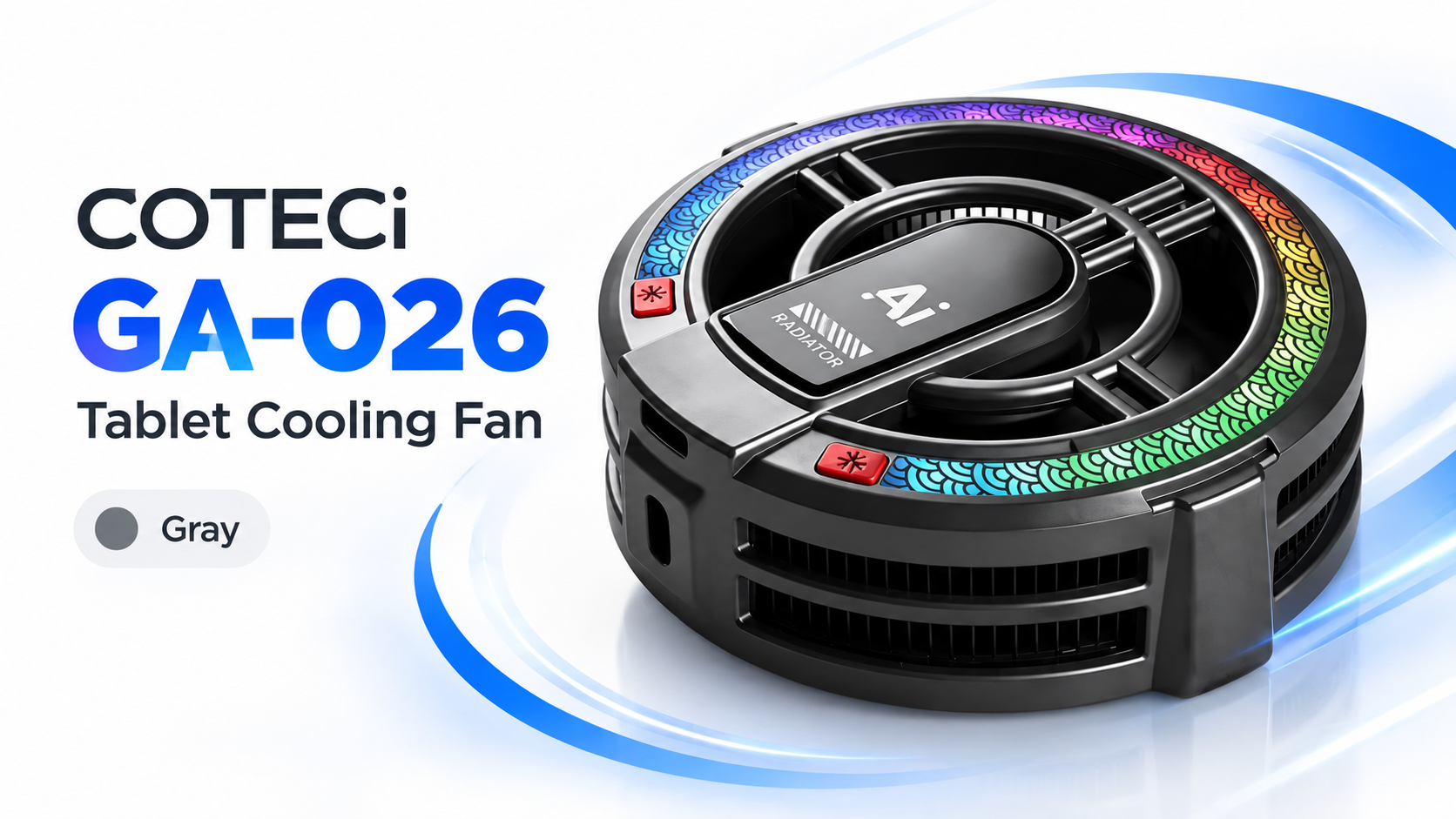 COTECi GA-026 Tablet Cooling Fan Gray Overview