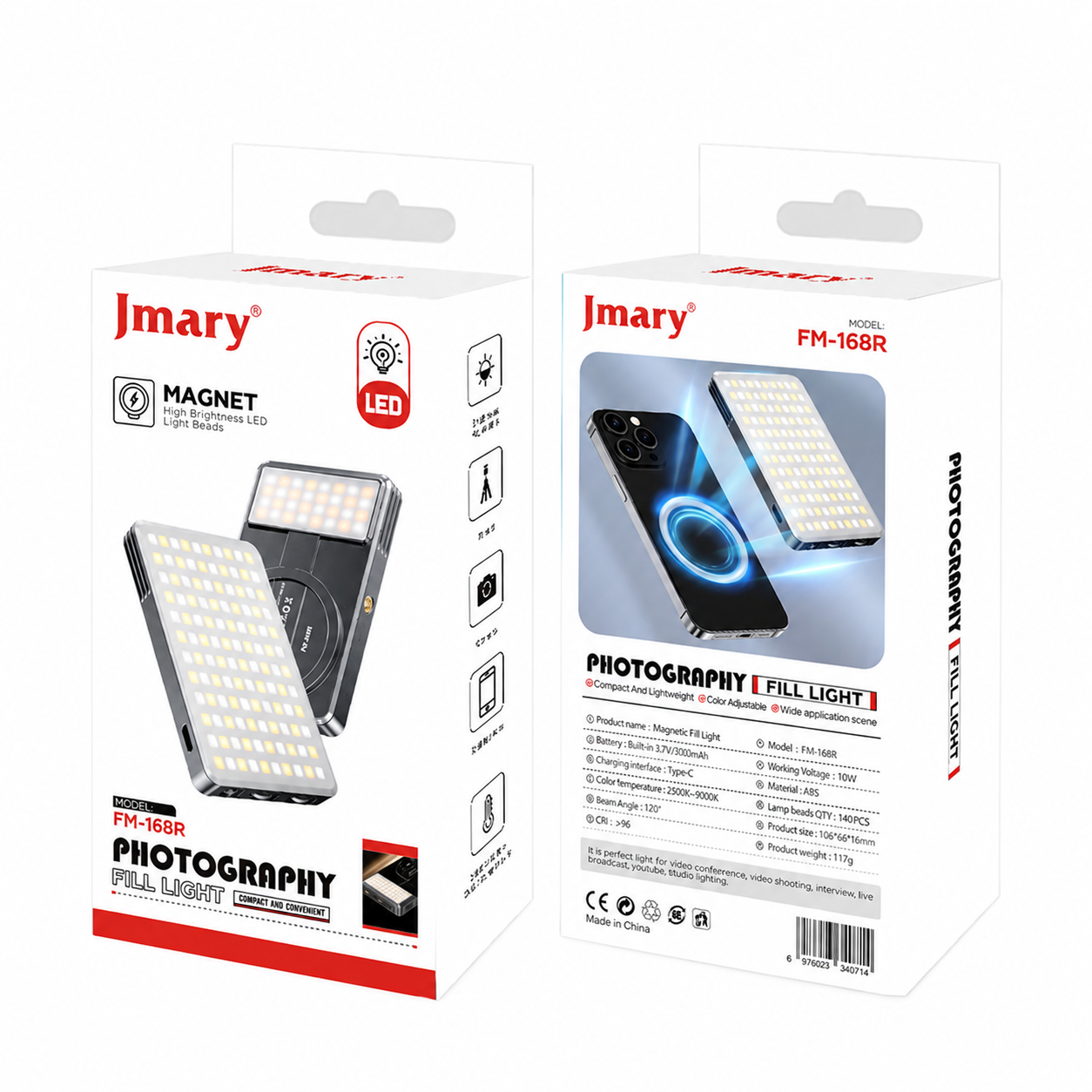 JMARY FM-168R Magnetic Video Fill Light CCT Mode 10W Overview